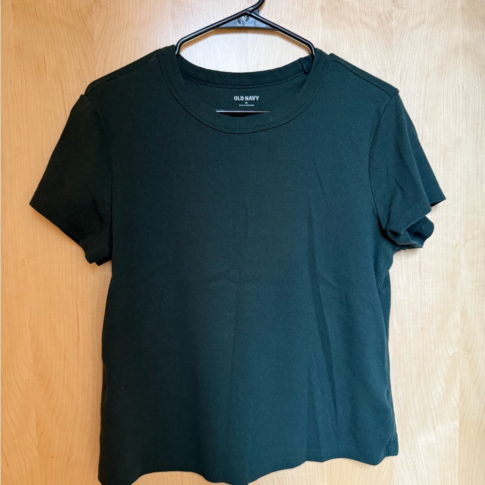 Old Navy Green Fitted Crop T-Shirt